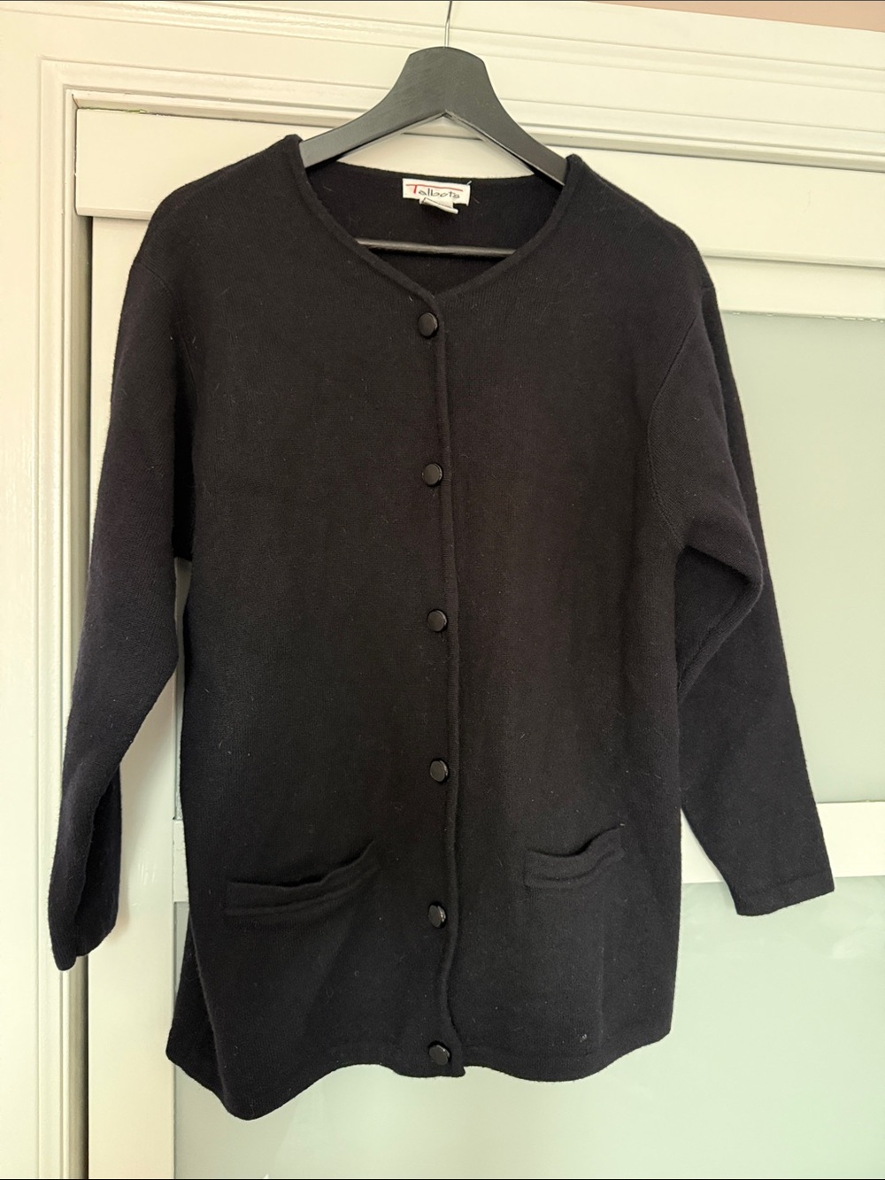 Talbots Black Button-Front Cardigan with Pockets